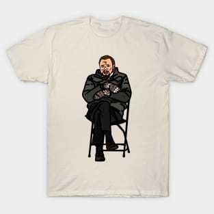 Laughing Leonardo in Bernie Sanders Mittens Memes T-Shirt